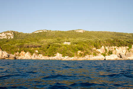 Seascape of coast and beaches in Corfu island, Greece