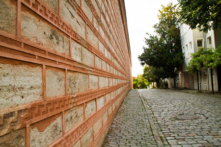 ISTANBUL, TURKEY - SEPTEMBER 23: Street next to Hagia Sophia former Greek Orthodox patriarchal basilica (church), later an imperial mosque, and now a museum (Ayasofya M?zesi) on September 23, 2014 in Istanbul, Turkeyのeditorial素材