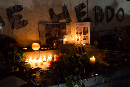 PARIS - JANUARY 8: Peaceful protest against the attack on Charlie Hebdo journalists and promoting...
