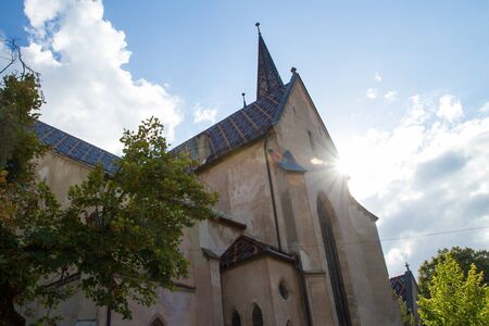 SIBIU - SEPTEMBER 09: Evangelical Cathedral in the center of Sibiu, city designated the European Capital of Culture for the year 2007. Sibiu, Romania on 09 September 2015のeditorial素材