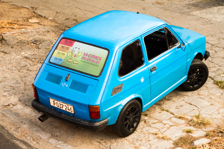 HAVANA - APRIL 27, 2016: Cars in Old Havana (Havana Vieja)のeditorial素材