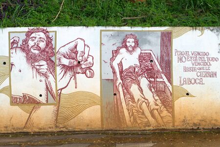 IGUAZU, ARGENTINA - OCTOBER 30: Graffiti by unknown artists in Iguazu city, Argentina on October 30th, 2016のeditorial素材