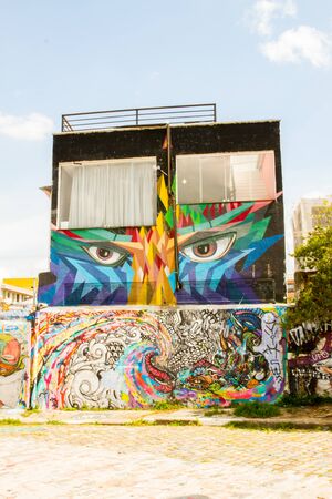 SAO PAULO - APRIL 10: Street art on the streets of Sao Paulo, Brazil on April 10th, 2017のeditorial素材
