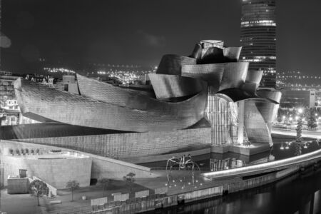 BILBAO - JULY 21: Exterior view of the The Guggenheim Museum Bilbao, museum of modern and contemporary art designed by Canadian-American architect Frank Gehry, in Bilbao, Basque Country, Bizkaia, Spain on July 21st, 2017のeditorial素材