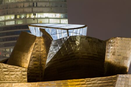 BILBAO - JULY 21: Exterior view of the The Guggenheim Museum Bilbao, museum of modern and contemporary art designed by Canadian-American architect Frank Gehry, in Bilbao, Basque Country, Bizkaia, Spain on July 21st, 2017のeditorial素材