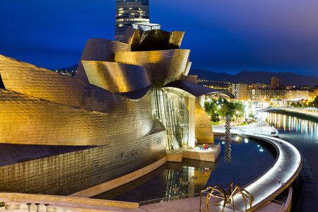 BILBAO - JULY 21: Exterior view of the The Guggenheim Museum Bilbao, museum of modern and contemporary art designed by Canadian-American architect Frank Gehry, in Bilbao, Basque Country, Bizkaia, Spain on July 21st, 2017のeditorial素材