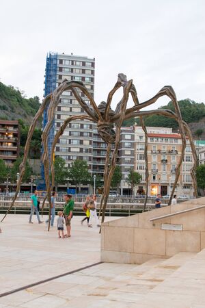 BILBAO - JULY 21: Exterior view of the The Guggenheim Museum Bilbao, museum of modern and contemporary art designed by Canadian-American architect Frank Gehry, in Bilbao, Basque Country, Bizkaia, Spain on July 21st, 2017のeditorial素材