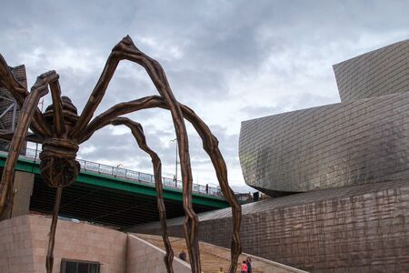 BILBAO - JULY 21: Exterior view of the The Guggenheim Museum Bilbao, museum of modern and contemporary art designed by Canadian-American architect Frank Gehry, in Bilbao, Basque Country, Bizkaia, Spain on July 21st, 2017のeditorial素材