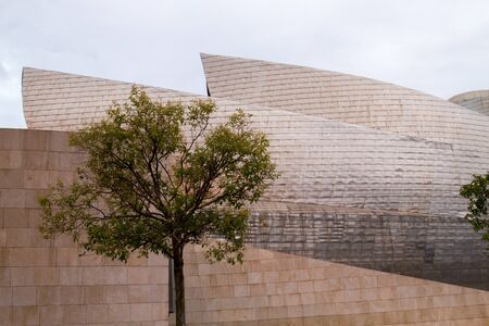 BILBAO - JULY 21: Exterior view of the The Guggenheim Museum Bilbao, museum of modern and contemporary art designed by Canadian-American architect Frank Gehry, in Bilbao, Basque Country, Bizkaia, Spain on July 21st, 2017のeditorial素材