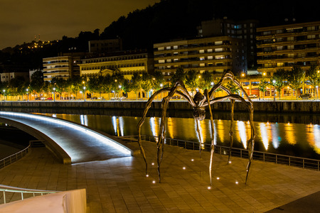 BILBAO - JULY 21: Exterior view of the The Guggenheim Museum Bilbao, museum of modern and contemporary art designed by Canadian-American architect Frank Gehry, in Bilbao, Basque Country, Bizkaia, Spain on July 21st, 2017のeditorial素材