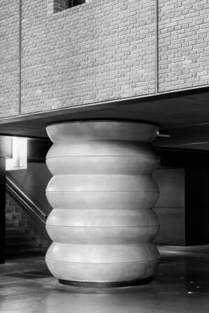 BILBAO - JULY 31: Azkuna Zentroa, previously known as AlhÃ³ndiga Bilbao, former wine warehouse transformed into multi-purpose contemporary centre by  French designer Philippe Starck. Bilbao, Basque Country, Bizkaia, Spain on July 21st, 2017のeditorial素材