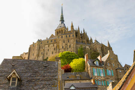 Le Mont-Saint-Michel, off the country's northwestern coast, at the mouth of the Couesnon River near Avranches in Normandy, Franceのeditorial素材