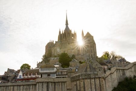Le Mont-Saint-Michel, off the country's northwestern coast, at the mouth of the Couesnon River near Avranches in Normandy, Franceのeditorial素材