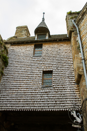 Le Mont-Saint-Michel, off the country's northwestern coast, at the mouth of the Couesnon River near Avranches in Normandy, Franceの写真素材