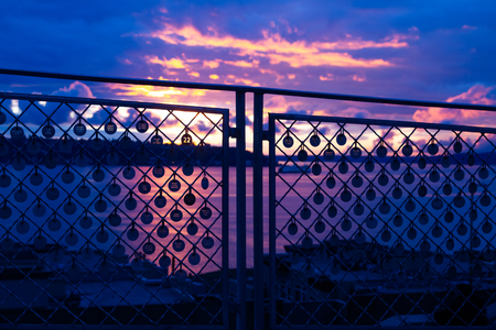 SEATTLE, WASHINGTON STATE -  JANUARY 2019 - View of Pike Place Public Market at sunset, overlooking the Elliot Bay, Puget Sound in Seattle, Washington, USA in December 2018のeditorial素材