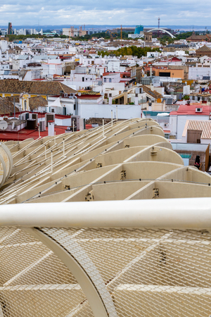 Sevilla, Spain - September, 21:  View of Sevilla Mushrooms , also known as Metropol Parasol project by architect JÃ¼rgen Mayer,  the largest wood structure of the world in Plaza de la Encarnacion, Seville,  Andalusia (Spain) on Sept 29th, 2019のeditorial素材
