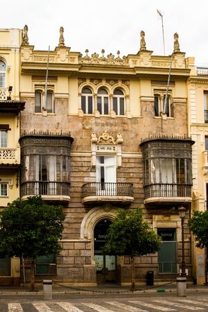 Sevilla, Spain - September, 21st:  Unknown people visiting touristic landmarks and looking at generic buildings in Seville,  Andalusia Spain on Sept 21st, 2019のeditorial素材