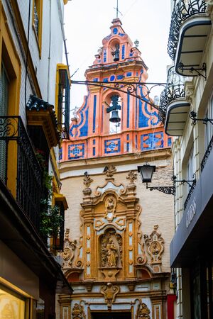 Sevilla, Spain - September, 21st:  Unknown people visiting touristic landmarks and looking at generic buildings in Seville,  Andalusia Spain on Sept 21st, 2019のeditorial素材