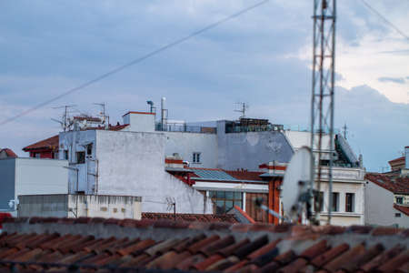 Madrid, Spain-April 1-30 2020: View of Madrid, as the city is coping with the lockdown due to Coronavirus(COVID-19) infectious disease caused by Sars-cov-2のeditorial素材