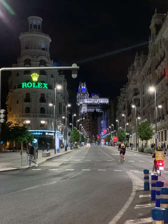Madrid, Spain - May1-11 2020: View of Madrid, as residents are allowed individual exercise after the total lockdown due to Coronavirus(COVID-19) infectious disease caused by Sars-cov-2のeditorial素材