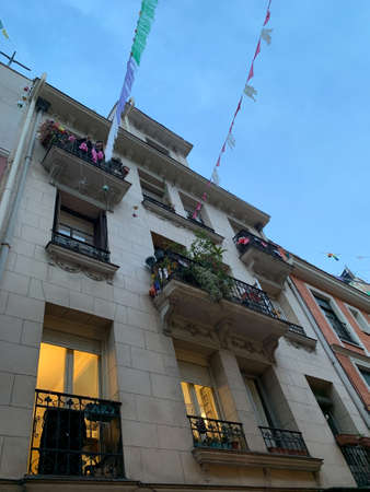 Madrid, Spain - May12-19 2020: Madrid street life, with people and buildings  after the total lockdown in Madrid due to Coronavirus (COVID-19) infectious diseaseのeditorial素材
