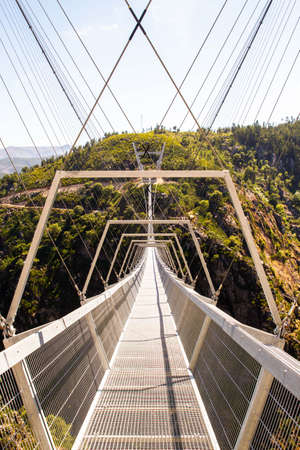 Arouca, Aveiro District of Portugal - August 6, 2021 - The 516 Arouca Bridge, the largest pedestrian...
