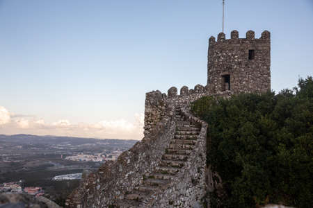 The Portuguese Riviera, Sintra, Portugal - October 20-21: Natural landscape of the Pena Natural Park, the Pena Castle and the Medieval Moorish Castle on October 20th and 21st in Sintra, Portugalのeditorial素材