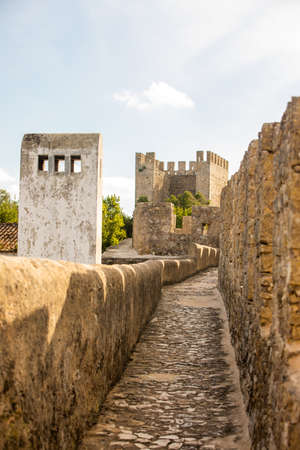 Obidos, Portugal - 2020, October 31: Architectural details of Obidos town and municipality in the...