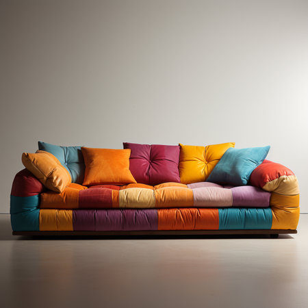 Colourful sofa in the living room on light backgroundの素材