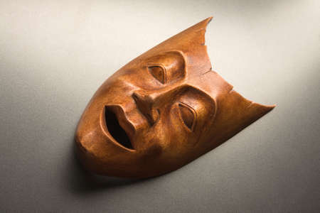 Mask for ceremonies on a grey backgroundの写真素材