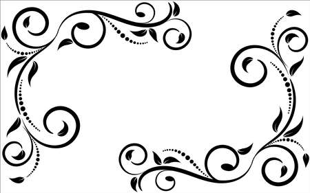 Floral elements design, luxury ornamental graphic element border, swirls flowers,foliage swirl decorative design for page decoration cards, wedding, banner, logos, frames, labels, cafes, boutiquesのイラスト素材