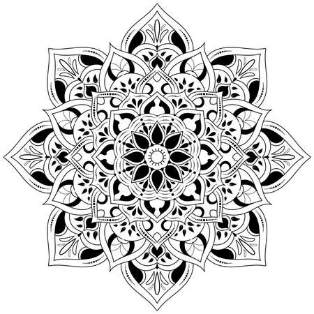 Circle flower of mandala with vintage floral styleのイラスト素材