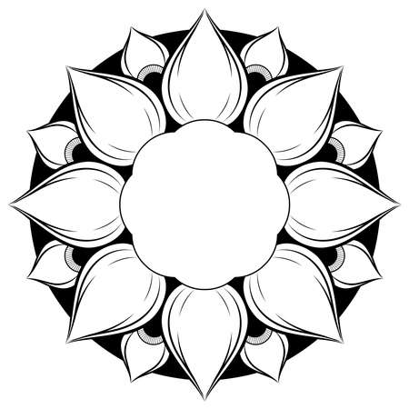 Circle flower of mandala with vintage floral styleのイラスト素材