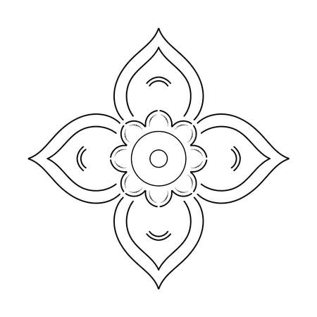 Circle flower of mandala with vintage floral styleのイラスト素材