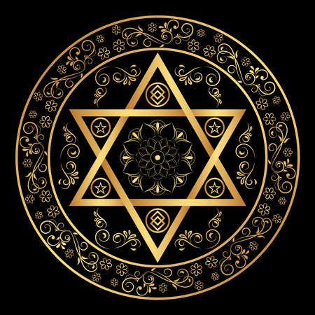 Circle flower of mandala with vintage floral style