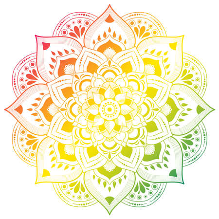 Circle flower of mandala with vintage floral styleのイラスト素材