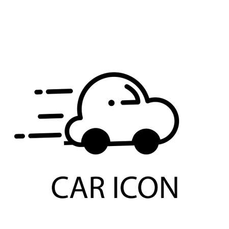 Car flat icon vector, Car smile logo design simpleのイラスト素材