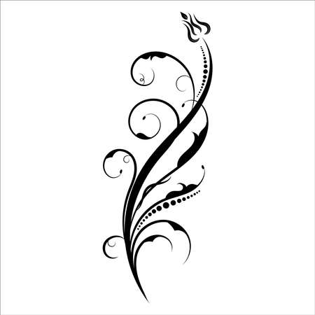 Vintage floral elements design, luxury ornamental graphic element border, Vector of floral calligraphic elements, foliage swirl decorative design for page decoration cards, wedding, banner, framesのイラスト素材