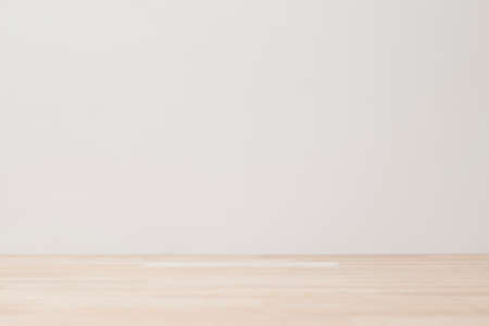 Product backdrop, empty wooden table with concrete wall