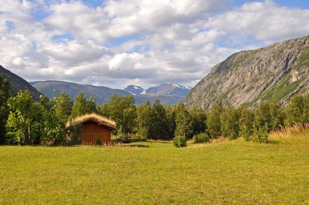 View over a valley in the northern parts of Norway.の写真素材