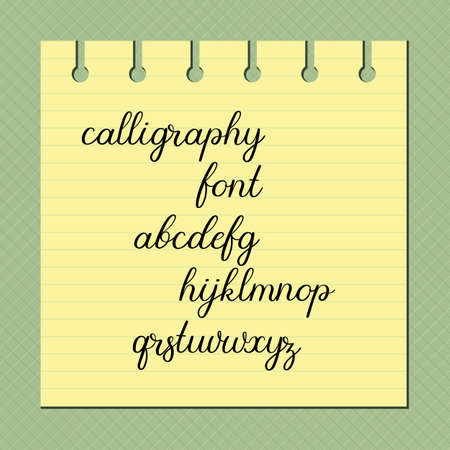 Hand lettering alphabet. Calligraphy vector font. Handwritten letters for wedding decoration, greeting card, logo, poster, banner.のイラスト素材