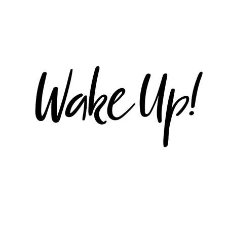 Wake up. Vector hand lettering text. Modern calligraphyのイラスト素材
