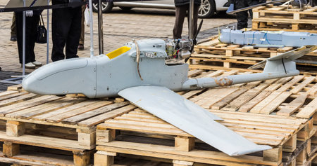 Unmanned aerial vehicle produced in Russia, was shot down over the combat zone in eastern Ukraine. ...