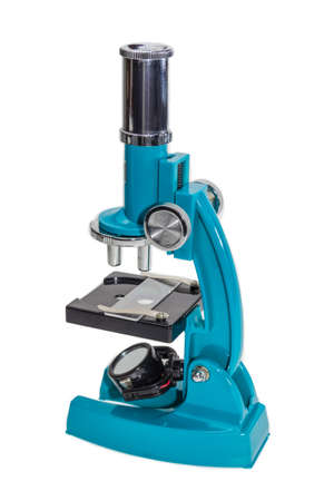 Specular microscope for schoolboy with a blue hull on a light background. Isolation.の写真素材