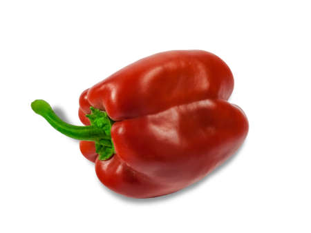 One fresh red bell pepper on a light background. Isolation.の写真素材