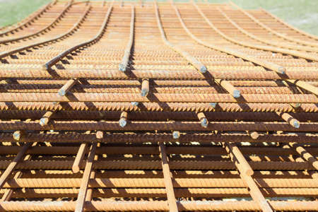 Stack of grilles of reinforcing steel made of welded bars for the manufacture of concrete constructionの写真素材