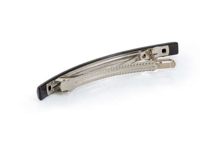 Modern metal french barrette hair clip on a white background