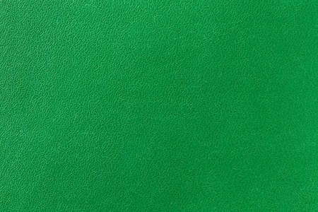Fragment of the hard cover of book made with green material remotely imitating leather close-up, texture, backgroundの写真素材