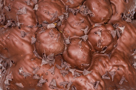 Italian Christmas cake, known as Chocolate panettone made with chocolate dough, decorated with...