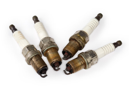 Used spark plugs with one side electrode for ignition system of petrol internal combustion engine of...